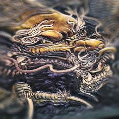 Black Handmade Tooled Leather Chinese Dragon Clutch Wallets Wristlet Bag Clutch Purse For Men - imessengerbags