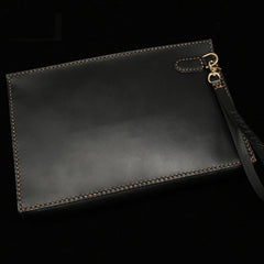 Black Handmade Tooled Leather Chinese Dragon Clutch Wallets Wristlet Bag Clutch Purse For Men - imessengerbags