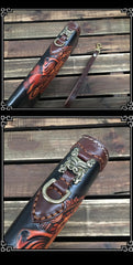 Black Handmade Tooled Ganasha Leather Long Biker Wallet Chain Wallet Clutch Wallet For Men - imessengerbags