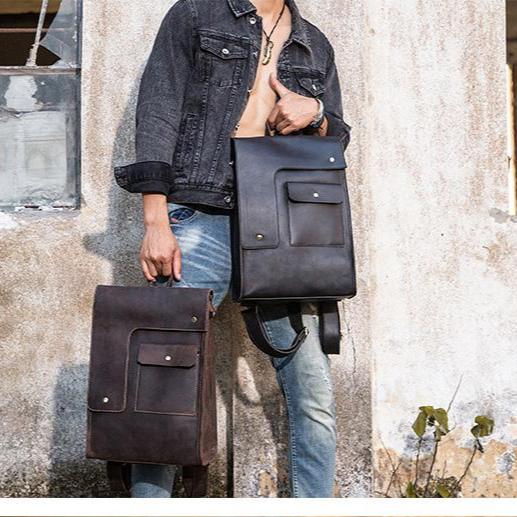 Best leather laptop backpack mens deals