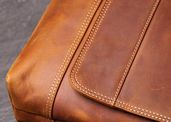 Brown Leather Mens 12 inches Large Laptop Side Bag Courier Bag Messenger Bag Postman Bag For Men - imessengerbags