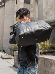 best weekend bags for men​ Black Luggage And Duffle Bags Black Leather Mens 16