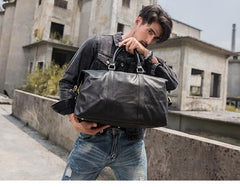 best mens weekend bags​ Black Luggage And Duffle Bags Black Leather Mens 16