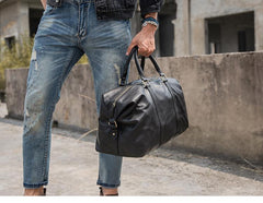 best mens duffle bag​ Black Luggage And Duffle Bags Black Leather Mens 16