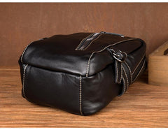 Black Leather Mens Cool Sling Bags Crossbody Pack Black Sling Pack Chest Bags for men - imessengerbags