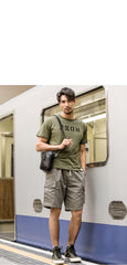 Black Leather Mens Small Belt Pouch Phone Shoulder Bag Belt Bag Side Bag for men - imessengerbags