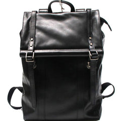 Black Leather Mens Backpack Travel Backpacks Laptop Backpack for men - imessengerbags