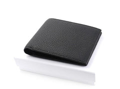 Black Leather Mens Bifold Small Wallet Front Pocket Wallet Slim Small Wallet for Men - imessengerbags