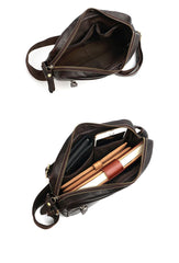 Black Leather Mens Casual Small Courier Bags Messenger Bags Gray Postman Bag For Men - imessengerbags
