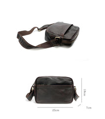 Black Leather Mens Casual Small Courier Bags Messenger Bags Gray Postman Bag For Men - imessengerbags