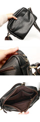 Black Leather Mens Casual Small Courier Bags Messenger Bags Gray Postman Bag For Men - imessengerbags