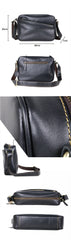 Black Leather Mens Casual Small Courier Bags Messenger Bag Amber Brown Postman Bags For Men - imessengerbags