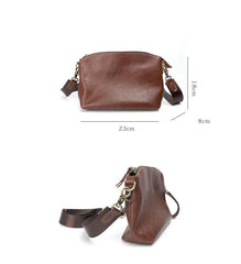 Brown Leather Mens Casual Small Courier Bags Messenger Bag Black Postman Bag For Men - imessengerbags