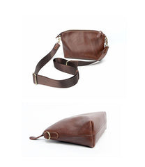 Brown Leather Mens Casual Small Courier Bags Messenger Bag Black Postman Bag For Men - imessengerbags