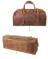 Black Leather Mens Casual Large Travel Bags Shoulder Weekender Bags Brown Duffle Bag For Men - imessengerbags