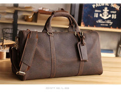 Black Leather Mens Casual Large Travel Bags Shoulder Weekender Bags Brown Duffle Bag For Men - imessengerbags