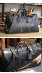 Vintage Brown Leather Mens Casual Large Travel Bags Shoulder Weekender Bags Duffle Bag For Men