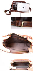 Black Leather Mens Casual Small Courier Bags Messenger Bag Coffee Brown Postman Bag For Men