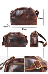 Black Leather Mens Casual Small Saddle Courier Bags Messenger Bag Coffee Brown Postman Bags For Men - imessengerbags
