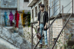 Black Leather Mens Casual Small Saddle Courier Bags Messenger Bag Coffee Brown Postman Bags For Men - imessengerbags