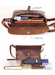 Black Leather Mens Casual Small Postman Bag Courier Bags Coffee Messenger Bag For Men - imessengerbags