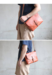Black Leather Mens Casual Small Postman Bag Courier Bags Coffee Messenger Bag For Men - imessengerbags