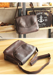 Black Leather Mens Casual 10'' Courier Bags Messenger Bags Dark Coffee Gray Postman Bag For Men - imessengerbags