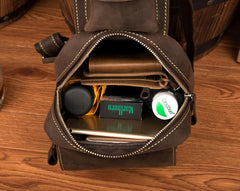 Cool Brown Leather Mens One Shoulder Backpack Sling Bag Brown Crossbody Pack Chest Bag for men - imessengerbags
