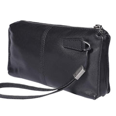 Tan Leather Mens Long Clutch Wallet Leather Wallet Black Wristlet Clutch Wallet for Men