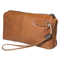 Tan Leather Mens Long Clutch Wallet Leather Wallet Black Wristlet Clutch Wallet for Men - imessengerbags