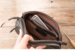 Black Leather Mens Long Zipper Clutch Wallet Wristlet Bag Long Wallet Phone Clutch Wallet for Men - imessengerbags