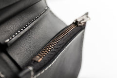 Black Leather Mens billfold Biker Wallet Bifold Small Biker Chain Wallet For Men - imessengerbags