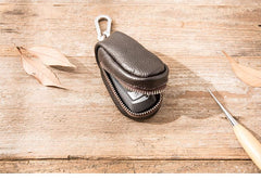 Black Leather Mens Small Car Key Wallets Brown Key Holder Car Key Pouch For Men - imessengerbags