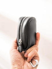 Black Leather Mens Small Car Key Wallets Brown Key Holder Car Key Pouch For Men - imessengerbags