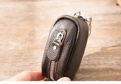 Black Leather Mens Small Car Key Wallets Brown Key Holder Car Key Pouch For Men - imessengerbags