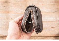 Black Leather Mens Small Car Key Wallets Brown Key Holder Car Key Pouch For Men - imessengerbags