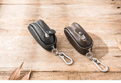 Black Leather Mens Small Car Key Wallets Brown Key Holder Car Key Pouch For Men - imessengerbags