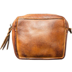 Brown Leather Mens Small Key Case Black Key Holder Coin Purse Card Holder For Men - imessengerbags