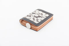 Black Leather Mens Snakeskin billfold Wallet Bifold Front Pocket SnakeSkin Small Wallet For Men - imessengerbags