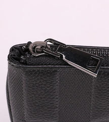 Black Mens Leather Slim Zipper Clutch Wristlet Purse Bag Clutch Bag For Men