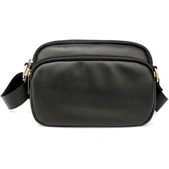 Black Leather Mens Small Courier Bag Messenger Bag Mini Postman Bag For Men - imessengerbags