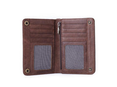 Black Small MENS LEATHER Bifold Wallet SLIM ZIPPER CLUTCH WRISTLET Brown Wallet FOR MEN - imessengerbags