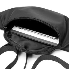 Fashion Black Nylon Mens Fanny Pack Sling Bag Hip Bag Black One Shoulder Backpack for Men - imessengerbags