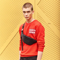 Fashion Black Nylon Mens Fanny Pack Sling Bag Hip Bag Black One Shoulder Backpack for Men - imessengerbags