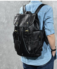 Black Leather Mens 15