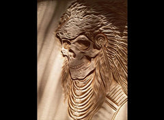 Black Handmade Tooled Indian Chief Skull Leather Mens Long Wallet Bifold Long Wallet For Men - imessengerbags