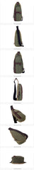 Blue Canvas Sling Backpack Men's Sling Bag Khaki Chest Bag Canvas One shoulder Backpack For Men - imessengerbags