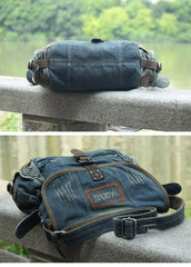 Blue Denim Mens Fashion Messenger Bags Large Jean Blue Postman Bags Courier Bag For Men