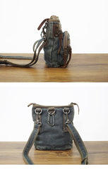 Blue Denim Mens Casual Small Vertical Messenger Bag Jean Belt Bag Belt Pouch For Men - imessengerbags