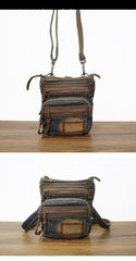 Blue Denim Mens Casual Small Vertical Messenger Bag Jean Belt Bag Belt Pouch For Men - imessengerbags